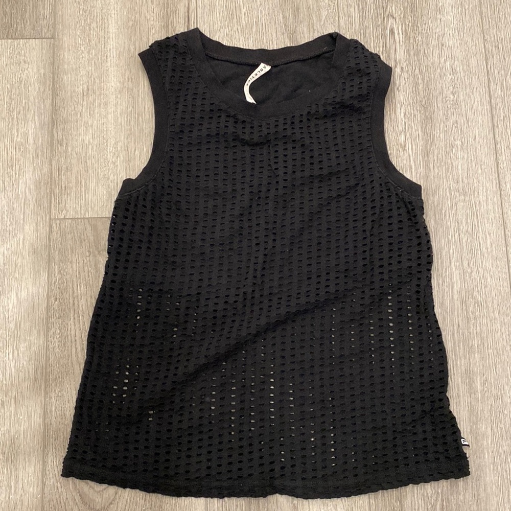 Fabletics - Black Mesh Top - Size Small